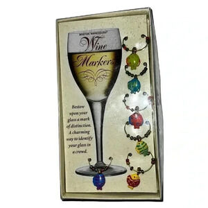 6 wine glass charms NIP